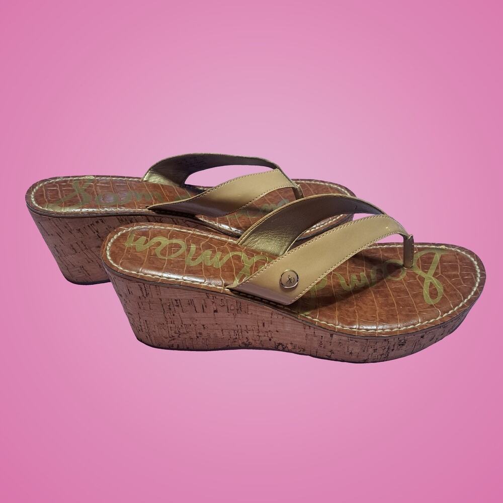 Sam Edelman Patent Leather Platform Flip Flop Sandals for Women Size US 10m